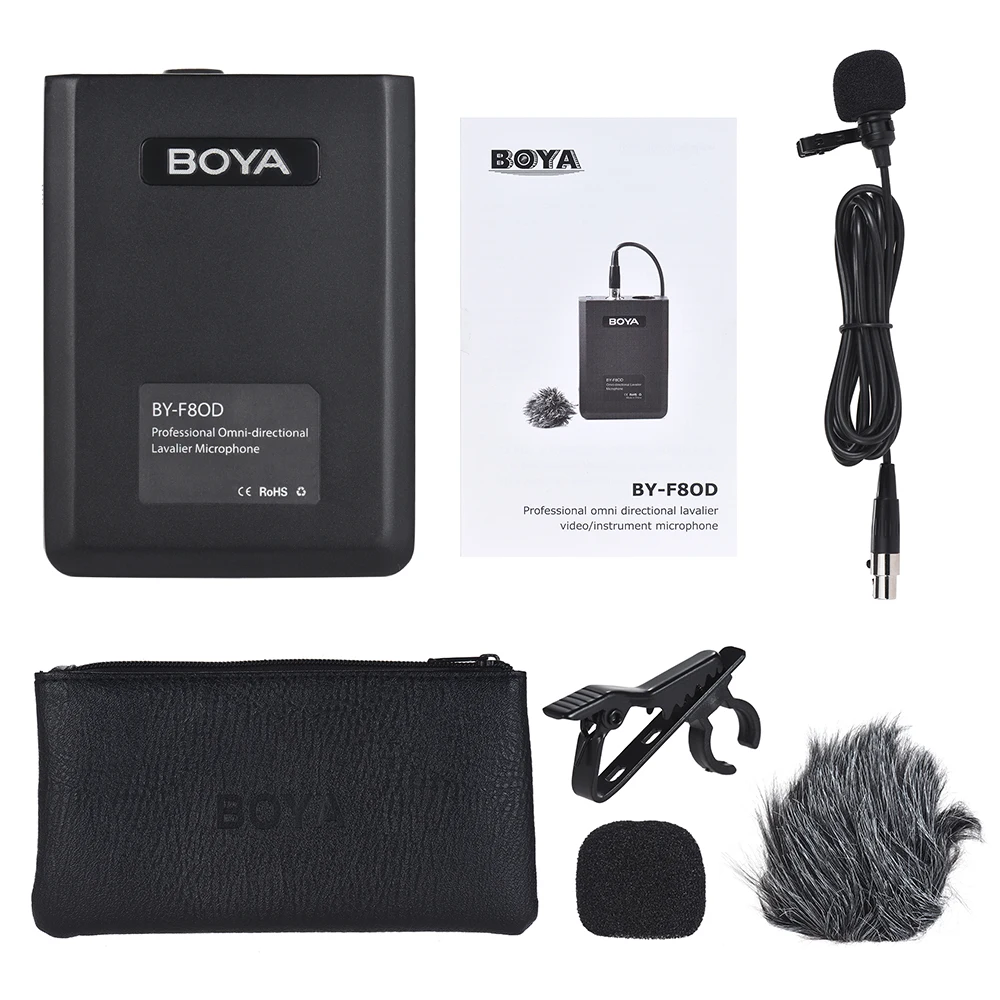 

BOYA Lavalier Microphone Omni-directional Condenser Mic w/XLR Output Connector for Video Interview Recording BY-F8OD Microphone