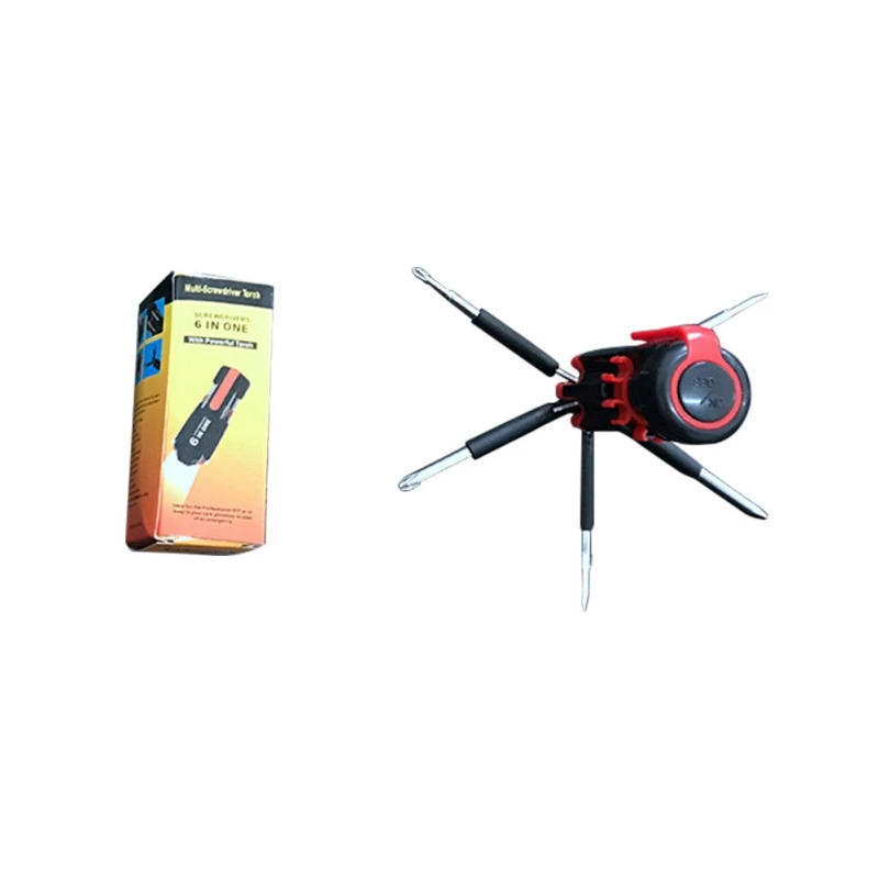 8 In 1 Multi-function Screwdriver Repair Tool For Car Cross-shaped Screwdriver Set With LED Lights Car Repair Tools