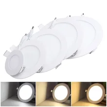 Светодиодный светильник с регулируемой яркостью, 3 вт-25 вт, 85-265 в, теплый белый/натуральный белый/холодный белый, встраиваемый светодиодный светильник с регулируемой яркостью