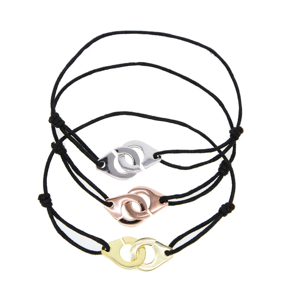 100% 925 sterling silver handcuff DIY BLACK leather rope jewelry design for men hiphop pave cz sparking handcuff bracelet (3)