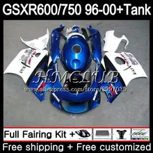 Майка для Suzuki srad GSXR600 1996 1997 1998 1999 2000 24HC образования легкой пены. 3 GSX-R600 GSXR 750 600 GSXR750 96 97 98 99 00 фабрики голубой обтекатель