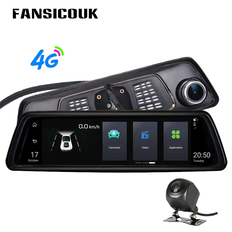 

FANSICOUK 10"4G Car Special Rearview Mirror DVR 2GB+32GB Dash Cam HD 1080P Recorder Dual lens ADAS GPS Auto Registrar Camera