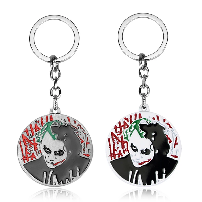 Movie Batman Clown keychain Vintage Round Joker Key Chain Keyrings Pendant Jewelry Gift For Man Women Fans Souvenir | Украшения и