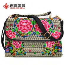 Цвет ful цветы нации холст вышитые сумки Crossbody сумка Диагональ Женские Небольшая симпатичная сумка случайный Цвет узоры