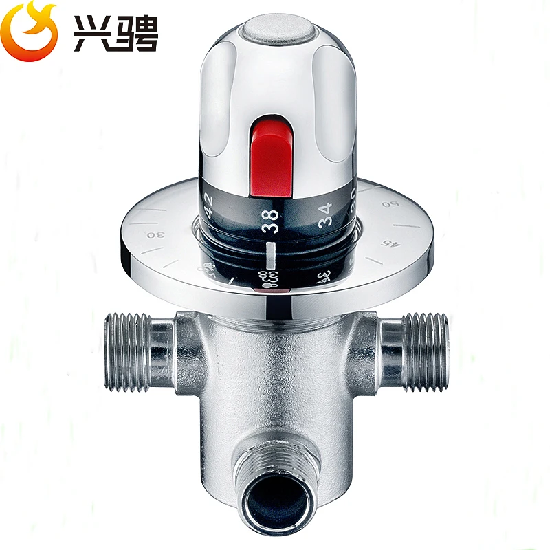 

Free Shipping G 1/2"/DN15 Brass Automatic Thermostatic mixing valve Conceal Install thermostatic valve Solar water heater valve