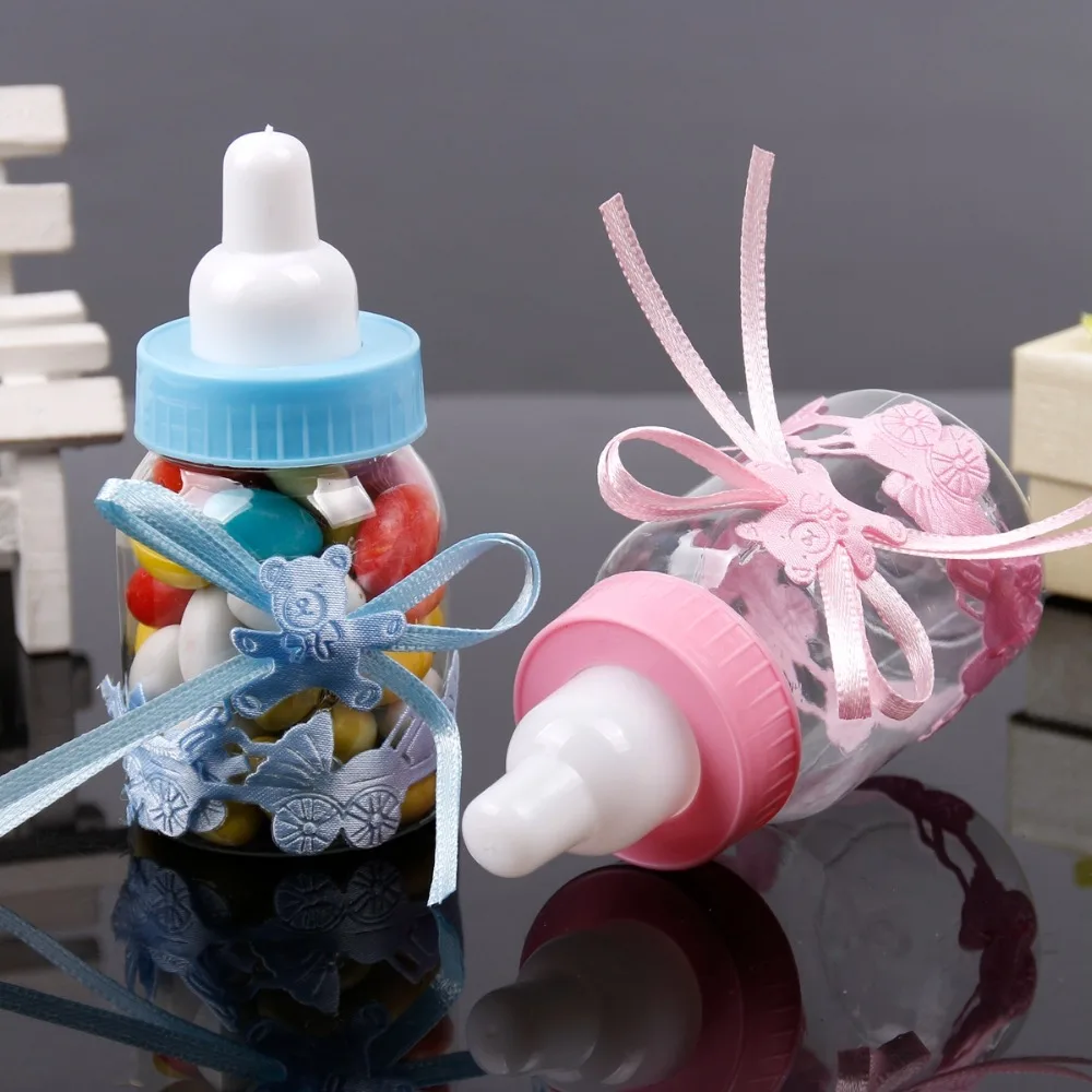 FENGRISE Baby Shower крещение 12 шт. коробка для конфет детская бутылочка для кормления День рождения украшение Крестины партия поддерживает поставки для мальчиков и девочек