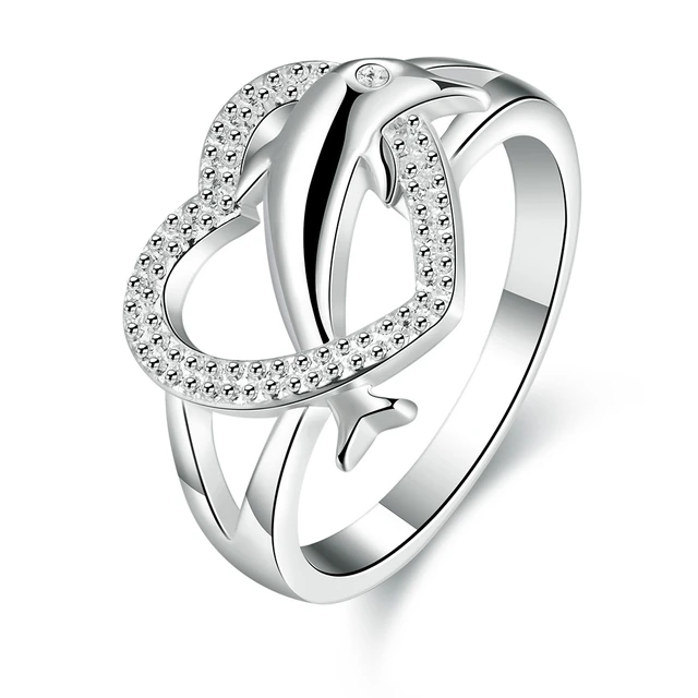 svex 2017 heart wedding ring for women fashion crystal engagement rings dolphin jewelry for women lady bagues femme - Dolphin Wedding Rings svex 2017 heart wedding ring for women fashion crystal engagement rings dolphin jewelry for women lady bagues femme - Dolphin Wedding Rings