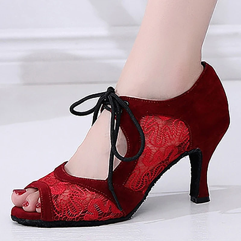 

QJW05 EU33-43 Latin Dancing Shoes Women Companionship Shoes Salsa Party Ballroom BD Latin Shoes Dance SanSha