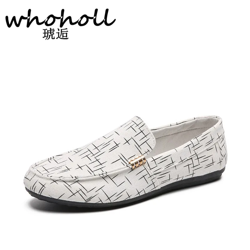 

WHOHOLL Brand Fashion Summer Style Soft Moccasins Men Loafers High Quality Genuine Leather Shoes Men Flats Gommino Driving Shoes