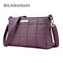 Women Plaid Genuine Leather Shoulder Bags sac a main 2017 Luxury Designer Crossbody Bag Female Handbags