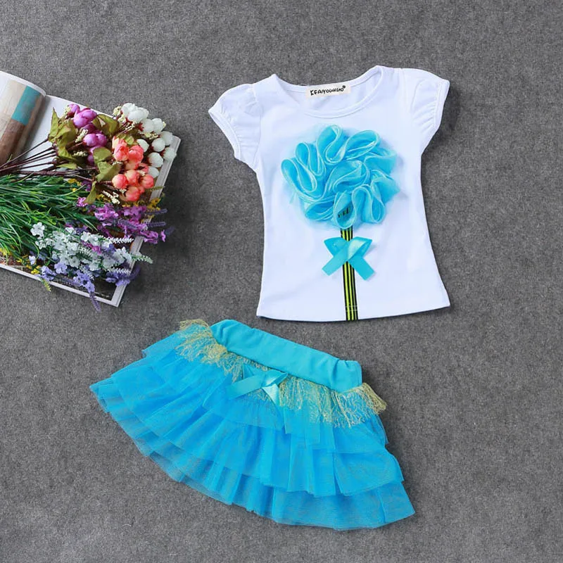 Комплекты одежды для маленьких девочек; коллекция года; летняя одежда для девочек; футболка+ юбка; детская одежда; Спортивный костюм для девочек; костюм; одежда для детей