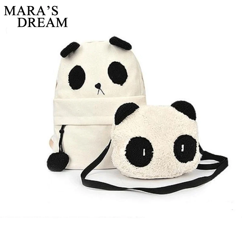 

Mara's Dream 2018 Canvas Women Backpack Girls Cute Panda Student School Backpack Shoulder Teenagers Book Bagpack Mochila Feminin