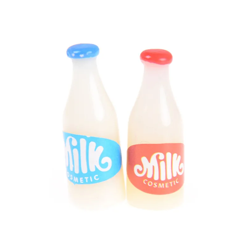 

2PCS 2cm Food Milk Bottles Breakfast Dollhouse 1:12 Miniature Kitchen Accessories