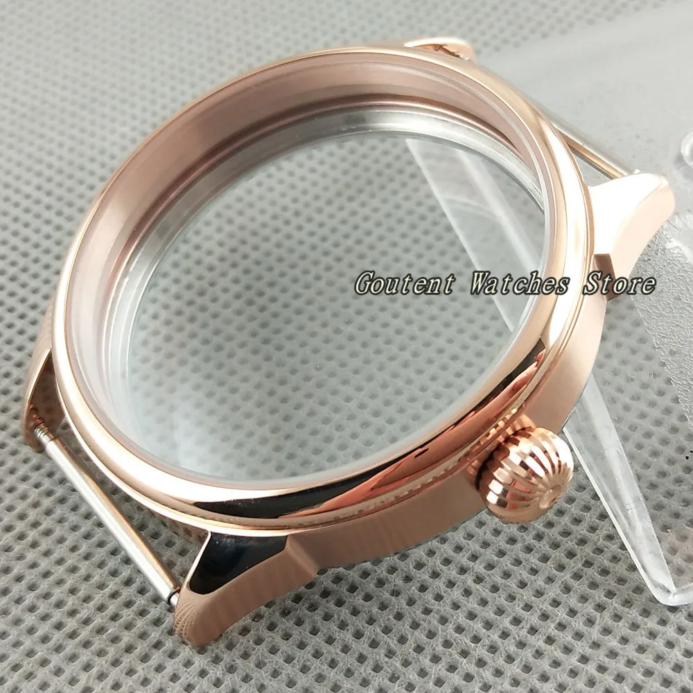 

42mm Rose Gold Steel Case 6497/6498 Seagull ST36 Mechanical Men's Watch