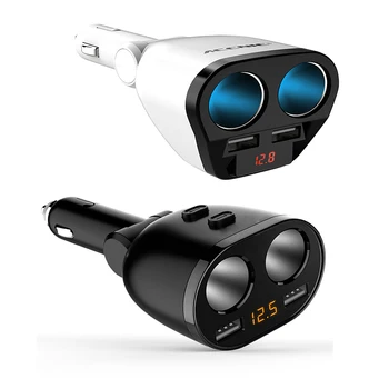 

2 USB Port 2 Way 3.1A Universal Car Cigarette Lighter Socket Splitter Hub Power Adapter 12V-24V For iPad Smartphone with Voltage