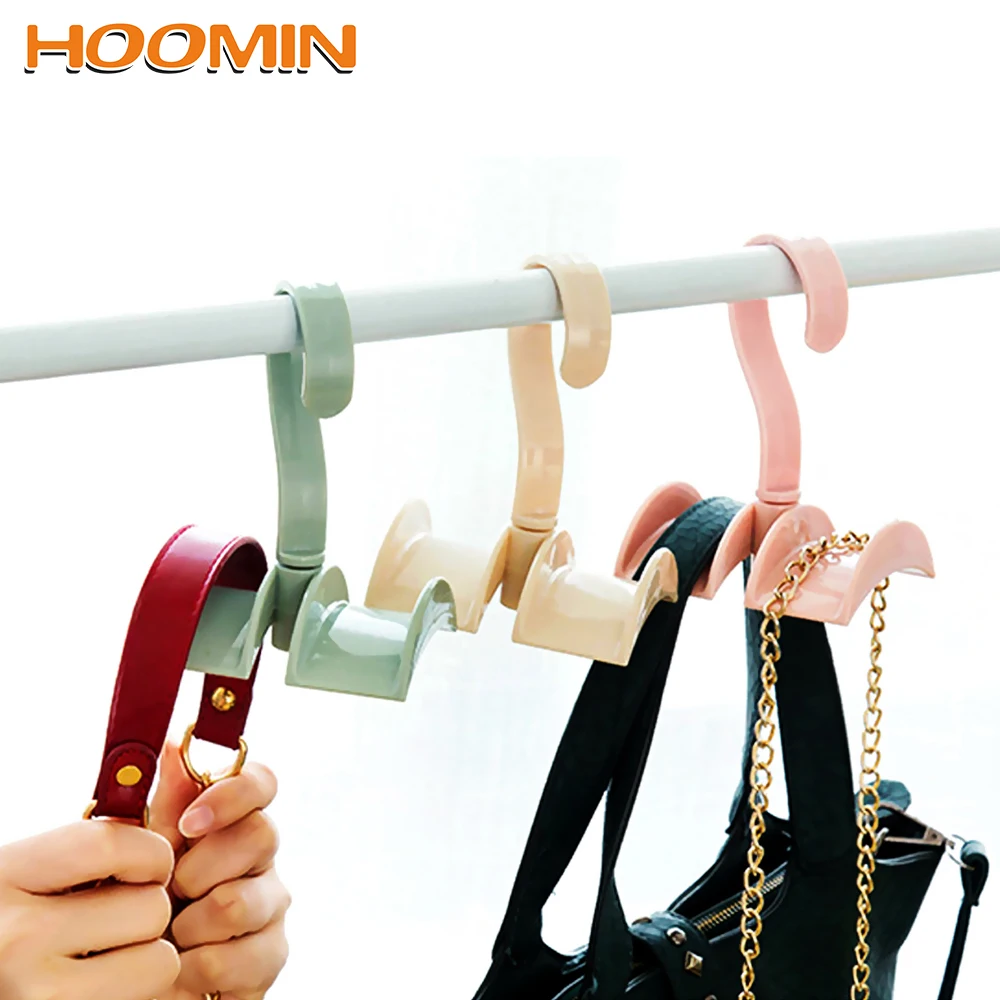 

Tie Coat Closet Hanger Bag Plastic Hanger Wardrobe Organizer Rotated Storage Rack Laundry Tool Without Punch Multifunction