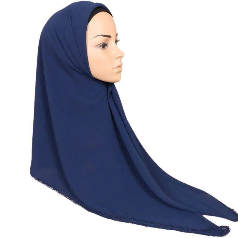 Квадратный шарф из Пузырькового шифона, кружевные шали, хиджаб, повязка на голову, модный кашне в мусульманском стиле/шарф 115*115 см, 10