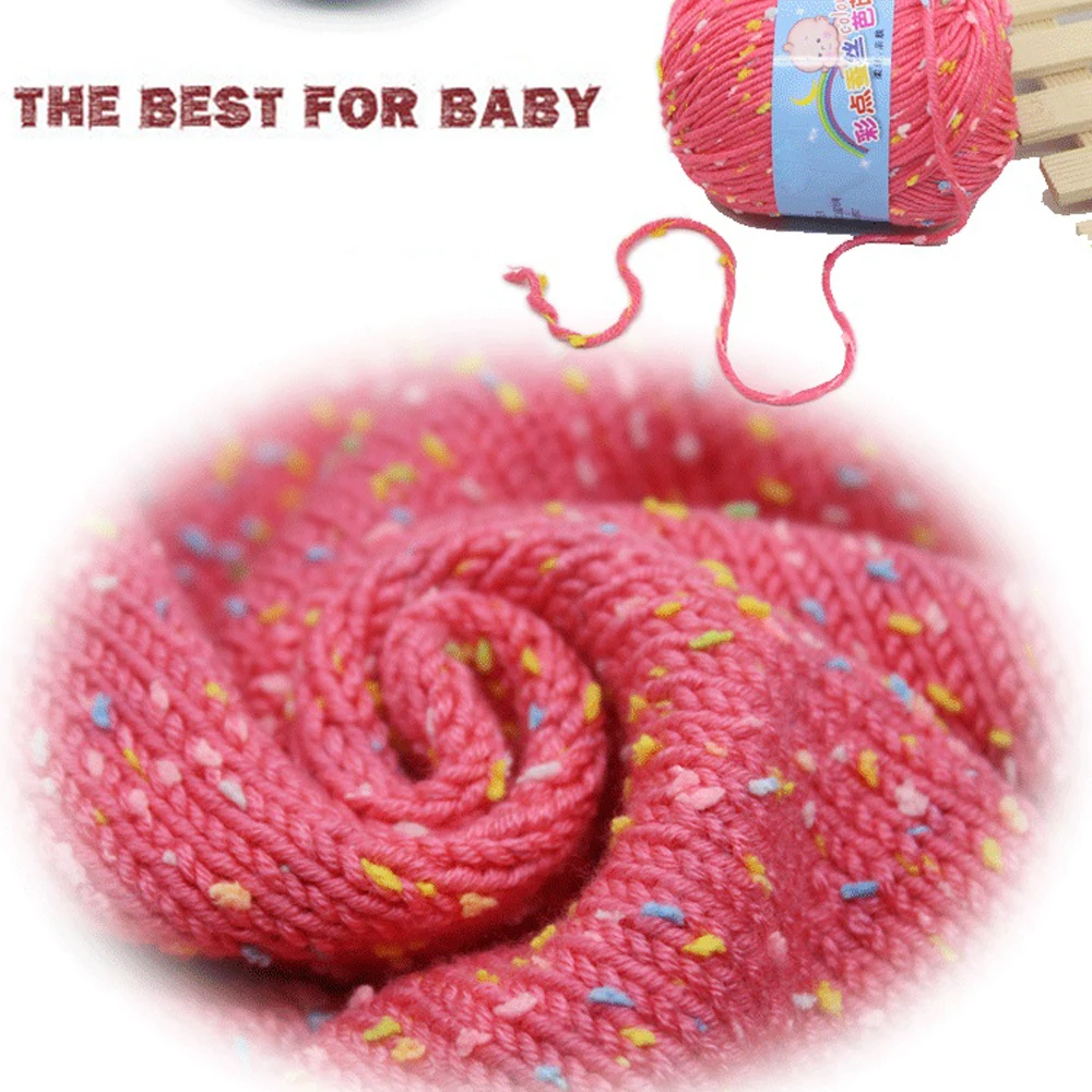 

1PC Milk Fiber Cotton Wool Yarn Baby Knitting Crochet DIY Soft 50g Hand-woven Wire Hook Silk Children's Clothing Handmade Craft