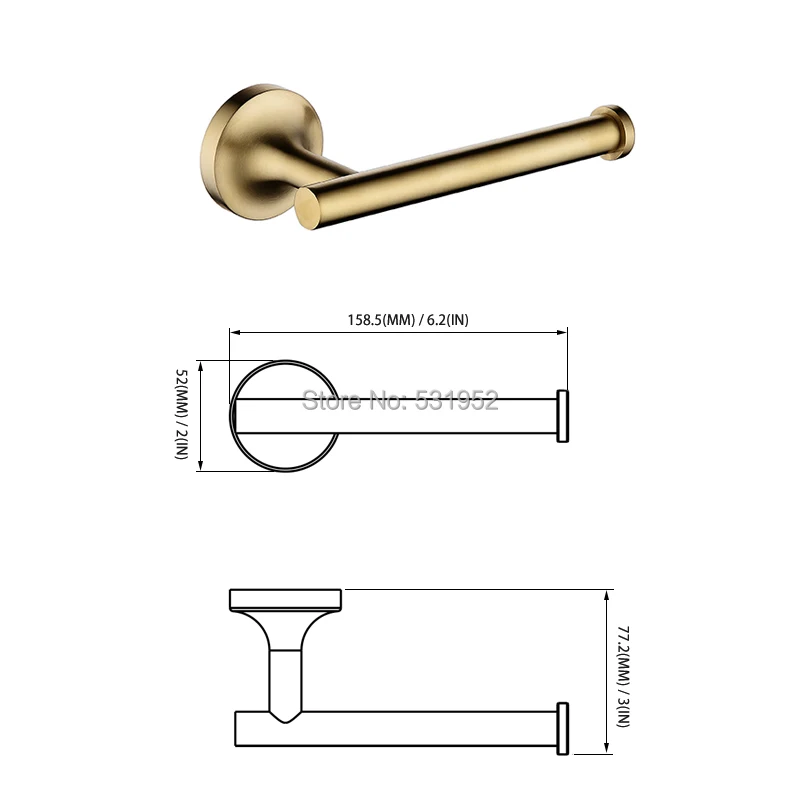 Нержавеющая сталь 304 латунь матовый золотой держатель для бумаги настенный поворотный держатель туалетной бумаги рулон бумажная полка