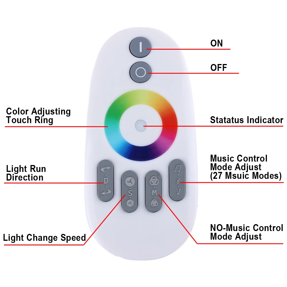 Светодиодный цифровой музыки Управление; с RF сенсорный пульт дистанционного управления DC5V-24V Вход WS2811/WS2812B/WS2813/USC1903 Управление Max 600/1000 Пиксели