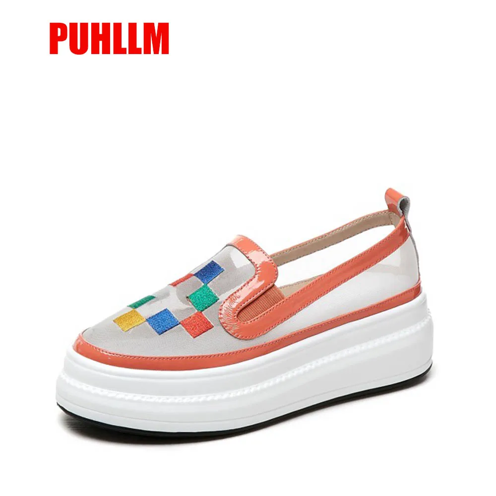 

PUHLLM Flat Soled Leather Shoes For Women Platform shoes wedge womens shoes comfort Shoes Women Flat Oxford Shoes For WomenD10