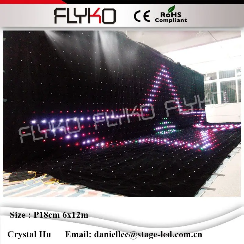 

Led video curtain DMX512 ,stage backdrops for show party event 6m*12m P18cm