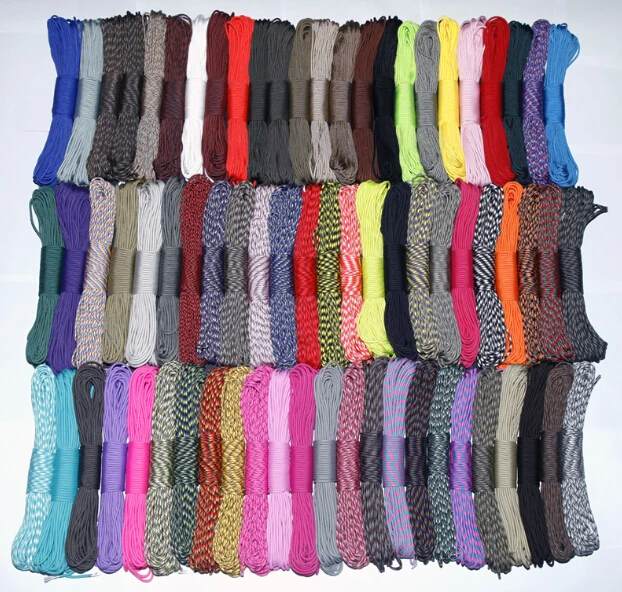 

37pcs/lot Paracord Parachute Cord Lanyard Rope 7 Strand 31M/100FT Hiking Camping Survival Tools