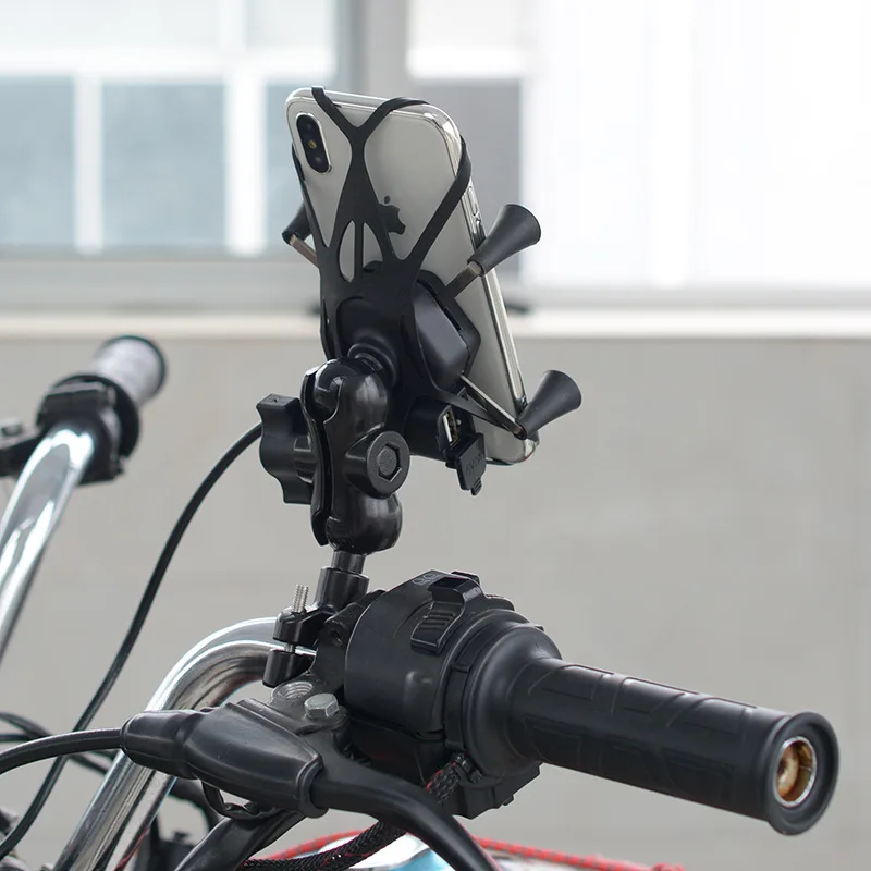 Suporte do Telefone com Carregador Polegada de Montagem do Telefone Suporte para 3.5-6.0 Moto Ciclo Telefone Retrovisor Mirro Guiador Móvel Usb 8 Cheap Suporte p celulares