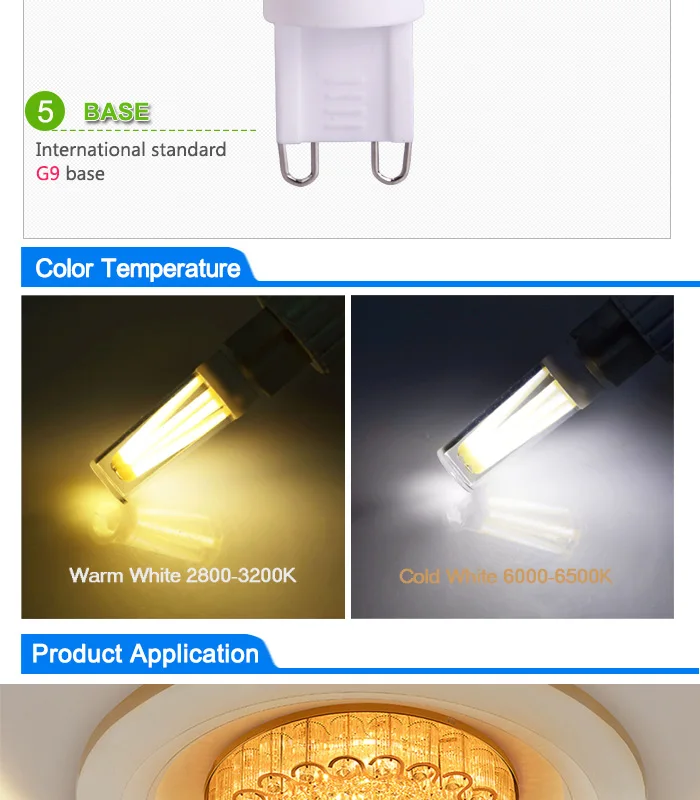 С регулируемой яркостью G9 светодиодный светильник 220 V Мини светодиодный G9 лампа накаливания 2 w 4 W G9 лампочка высокой качественная люстра осветители, теплый/холодный белый