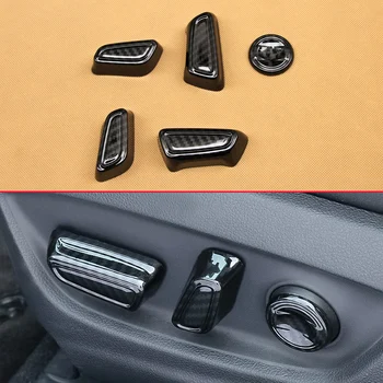 

Carbon Fiber Look 5Pcs/Set Trims For 2018 Toyota Camry Hybrid Car Seat Adjustment Button Moulding Extra Added Covers Accessories