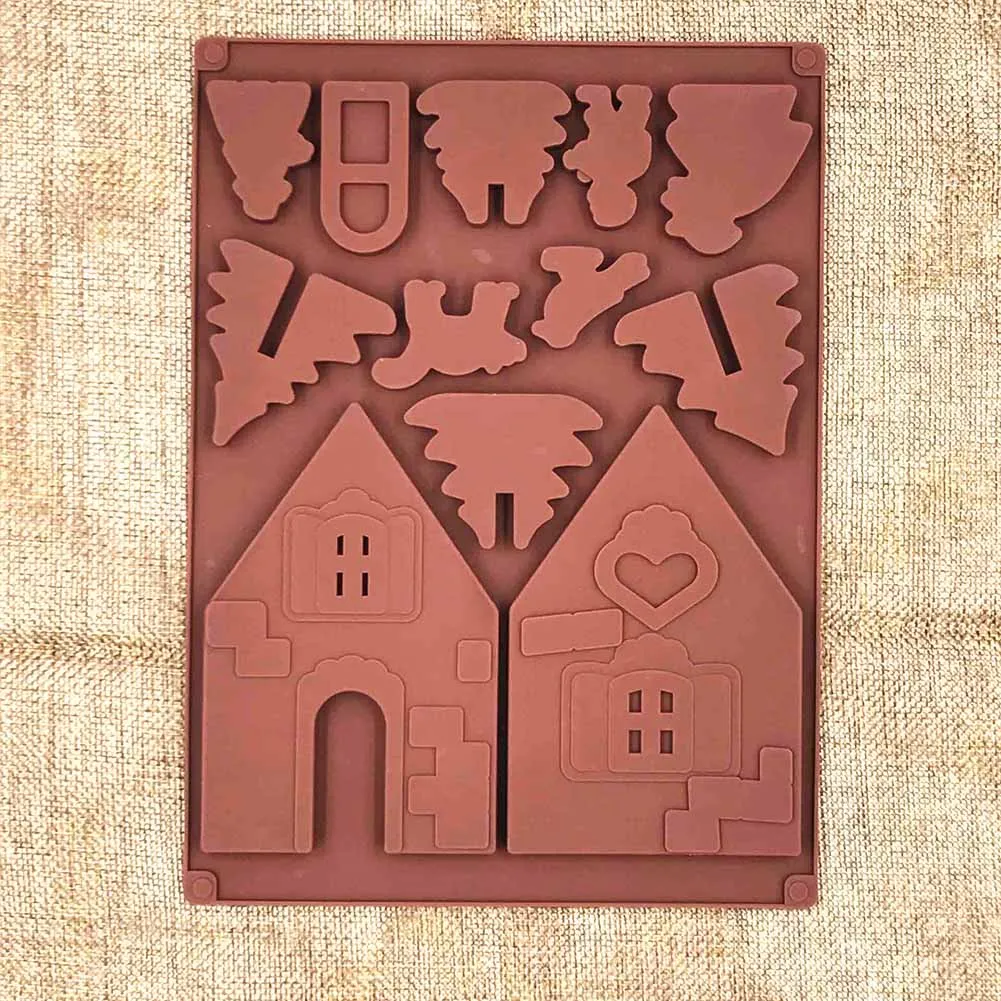 2 шт./компл. 3D Рождественский Пряничный дом силиконовая форма для шоколада формочки для выпечки выпечка печенья инструменты дропшиппинг