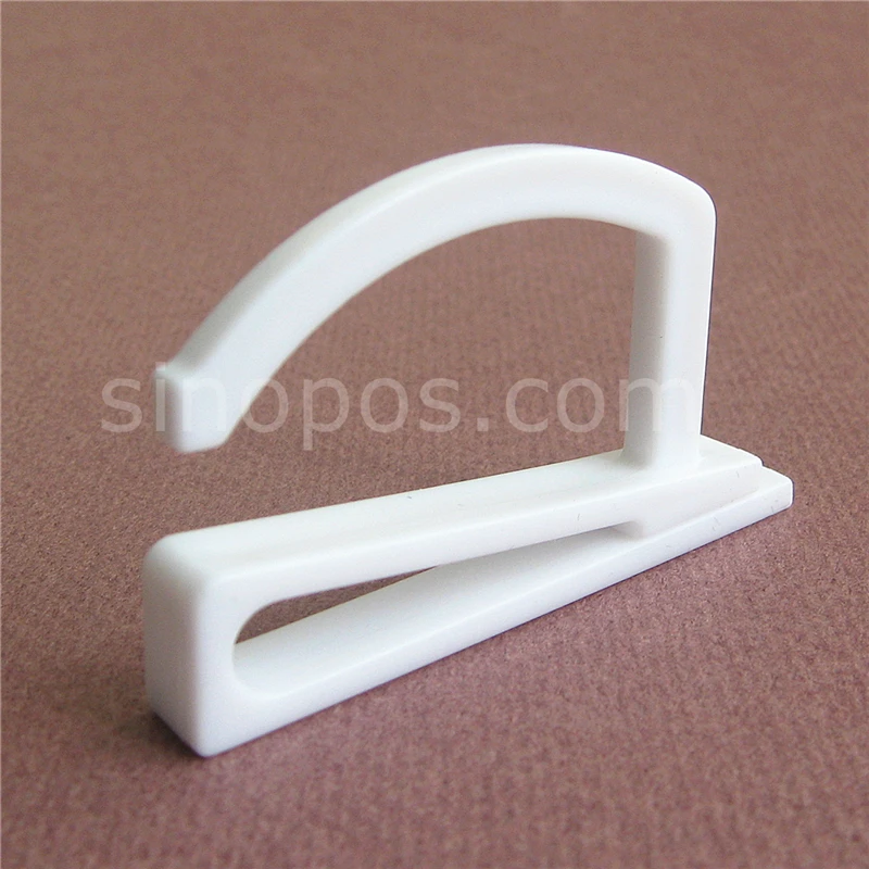 

Plastic Coupon Hooks, ceiling strip mount hanger corrugated contruction display side hook showcase rack shelf secured holder