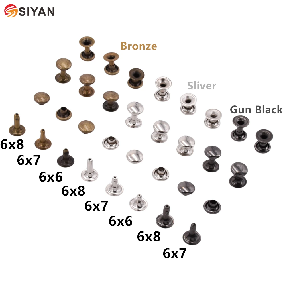 

100pcs Rivets Rapid Studs Round Arc-shaped Decorative Rivets DIY Set 6mm For Clothes Clothing Bag Shoes Leather