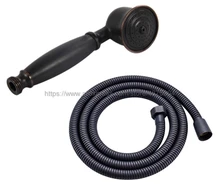 Cheap Black Oil Rubbed Brass Telephone Hand Held Shower Head & 1.5 m Hose Water Saving Handheld Sprayer Shower Set Nsx008