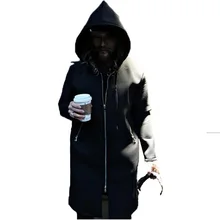 Британский стиль Для мужчин Толстовки хип-хоп Уличная Длинные молнии Расширенный Tyga Толстовка Kanye West Костюмы с капюшоном Для мужчин плащ Топ t138