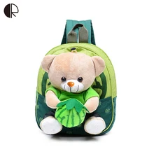 2016 Nuevos Cabritos Lindos Bolsos de Escuela de Dibujos Animados Muñecas Del Oso Apliques Mochila Mochilas Kindergarten Mochila de Lona Mini Bebé Del Niño 656
