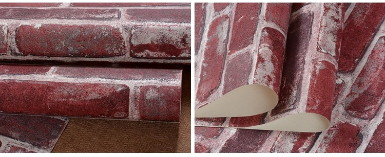 Деревенская винтажная 3D искусственная рулонные обои кирпичная стена виниловая ПВХ Ретро промышленная чердак настенная бумага красный