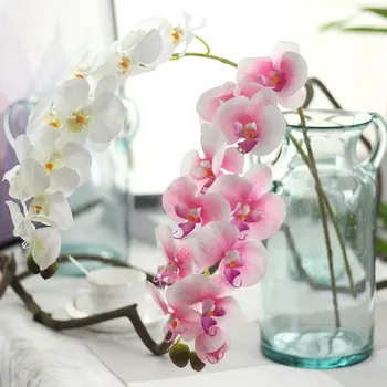 

3Pcs/Lot 11 Heads Artificial Phalaenopsis Orchid Flower Real Touch Fake Red Phalaenopsis Orchid Artificial Flowers Plants