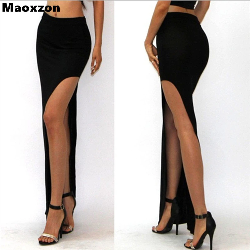 Maoxzon Sexy Mujer Faldas para mujer moda Imperio abierto Split cintura alta abertura larga largo Maxi faldas de lápiz|sexy long skirt|fashion long skirtlong skirts - AliExpress