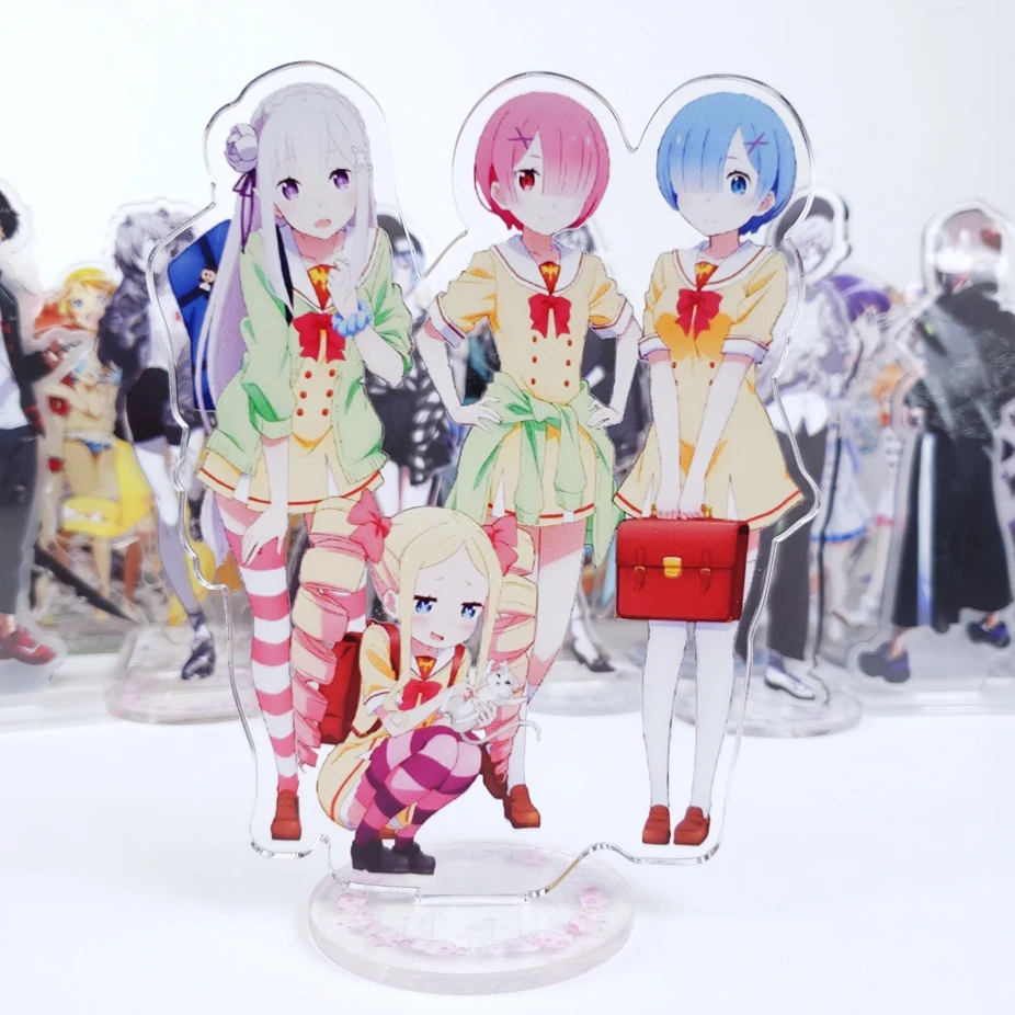 

Japanese Anime Re Zero kara Hajimeru Isekai Seikatsu Rem Ram Emilia Acrylic Stand Figure Decoration Cosplay Cute Decor Gift 15cm
