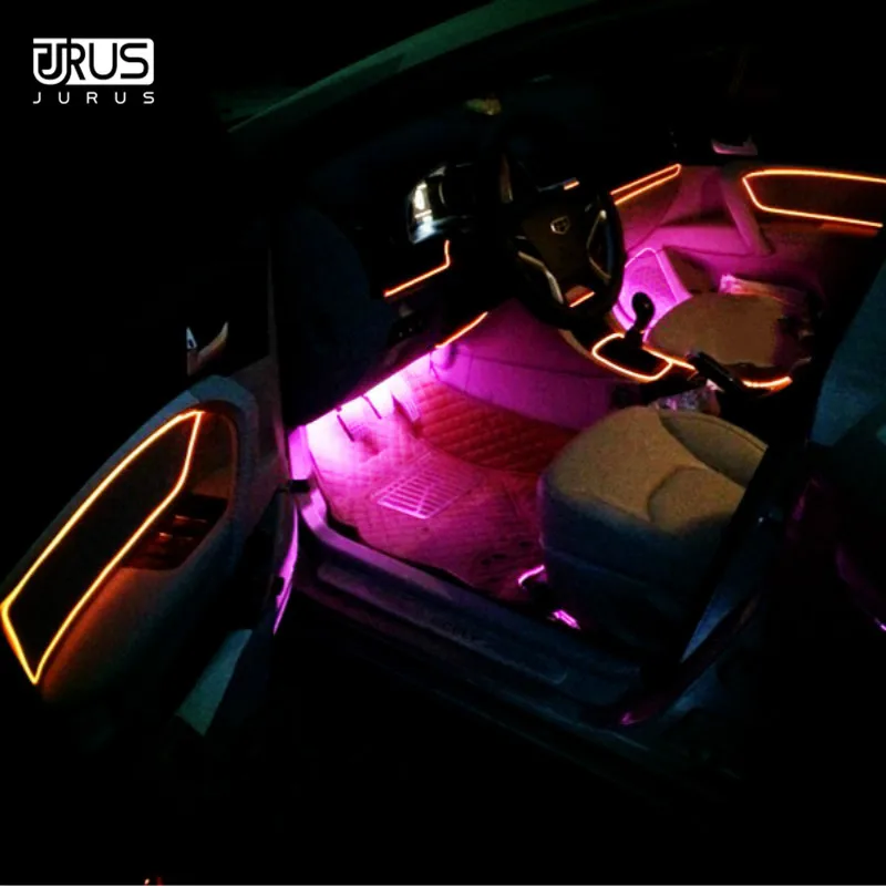 3M AUTO interior refit light clamping-edge EL Wire Flexible Neon Car Decorate With 12V Cigarette lighter Drive Free shipping