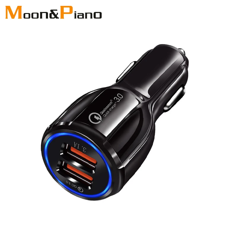 

Quick Charge QC 3.0 USB Car Charger For Mobile Phone Fast PD Car Charging Chargers Dual USB 3.1A 5/9/12V For Universal Phone