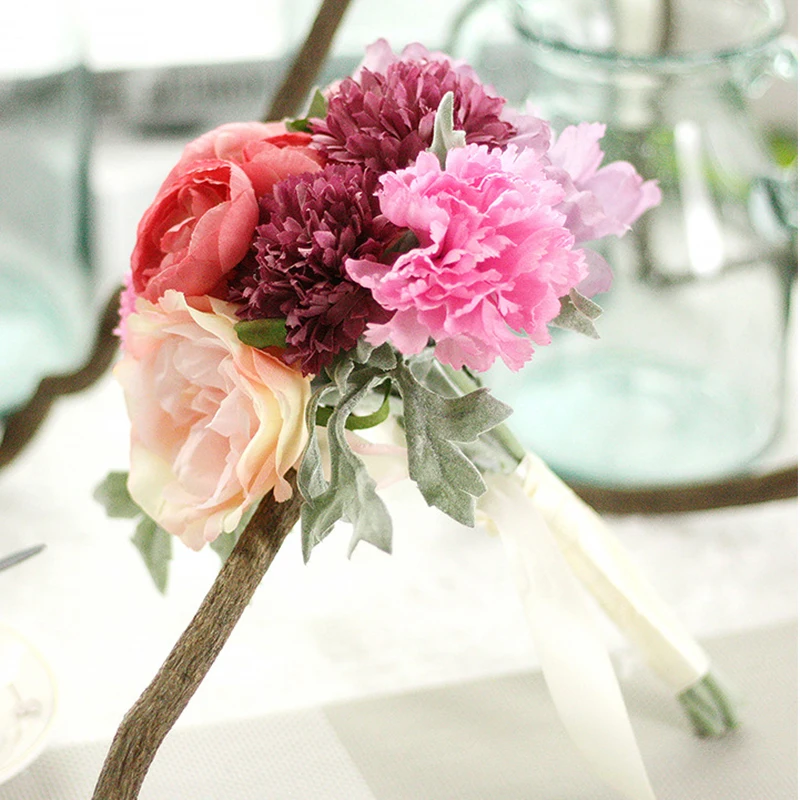 Christmas Vivid Artificial Flower Bridal Bouquet Silk artificial flowers bouquet Wedding arch flowers Roses for decoration Christmas Vivid Artificial Flower Bridal Bouquet Silk artificial flowers bouquet Wedding arch flowers Roses for decoration