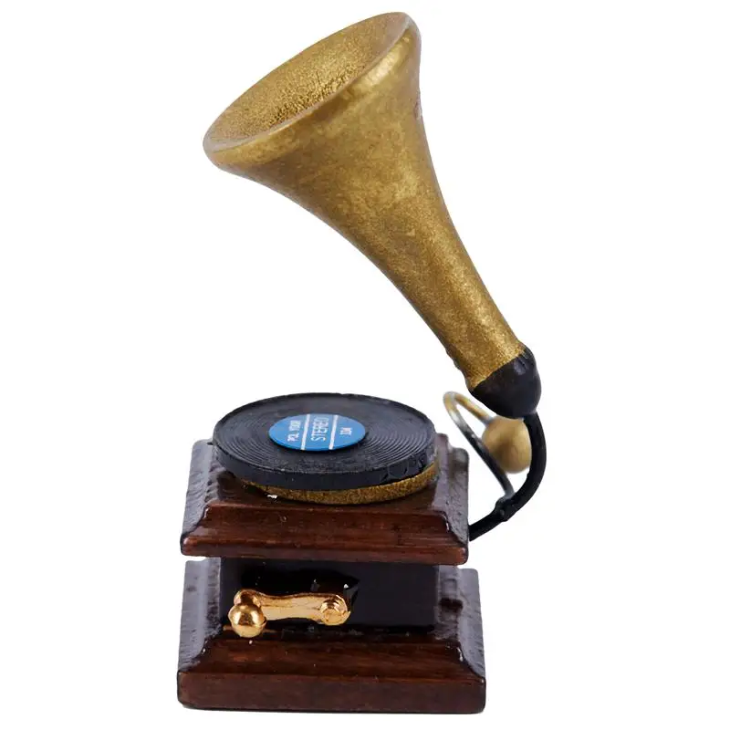 

1/12 Miniature Phonograph Record Player Handicrafts Model Dollhouse Decoration