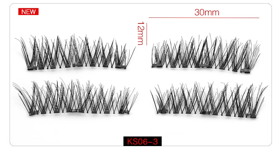 Genailish, 6D магнитные Накладные ресницы 3 магнитные ресницы накладные ресницы Natutal ненатуральные искусственные Длинные Накладные ресницы макияж ресниц инструменты KS02-3