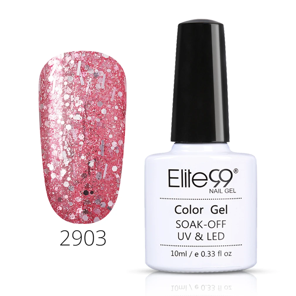 Elite99 серия розово-золотого цвета Гель-лак для ногтей 10 мл сияющий блеск телесный замочить от праймера УФ гель для ногтей Vanish нужно базовое верхнее покрытие - Цвет: 2903