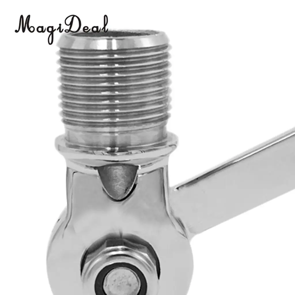 Heavy Duty 316 Stainless Steel Polished Marine Radio VHF Antenna Adjustable Base Mount for Boats