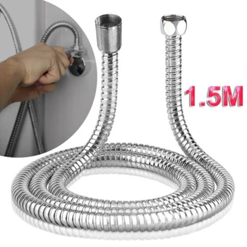 

1.5M Shower Head Hose Stainless Steel Flexible Bath Hose Pipe Washers Home Tool