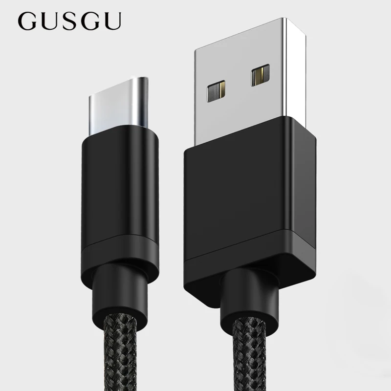 

GUSGU USB Type-C Cable for Samsung S9 S8 Plus Note 8 Mobile Phone Type c Cable Charger Charging for Xiaomi Mi A1 Mi6 MI5