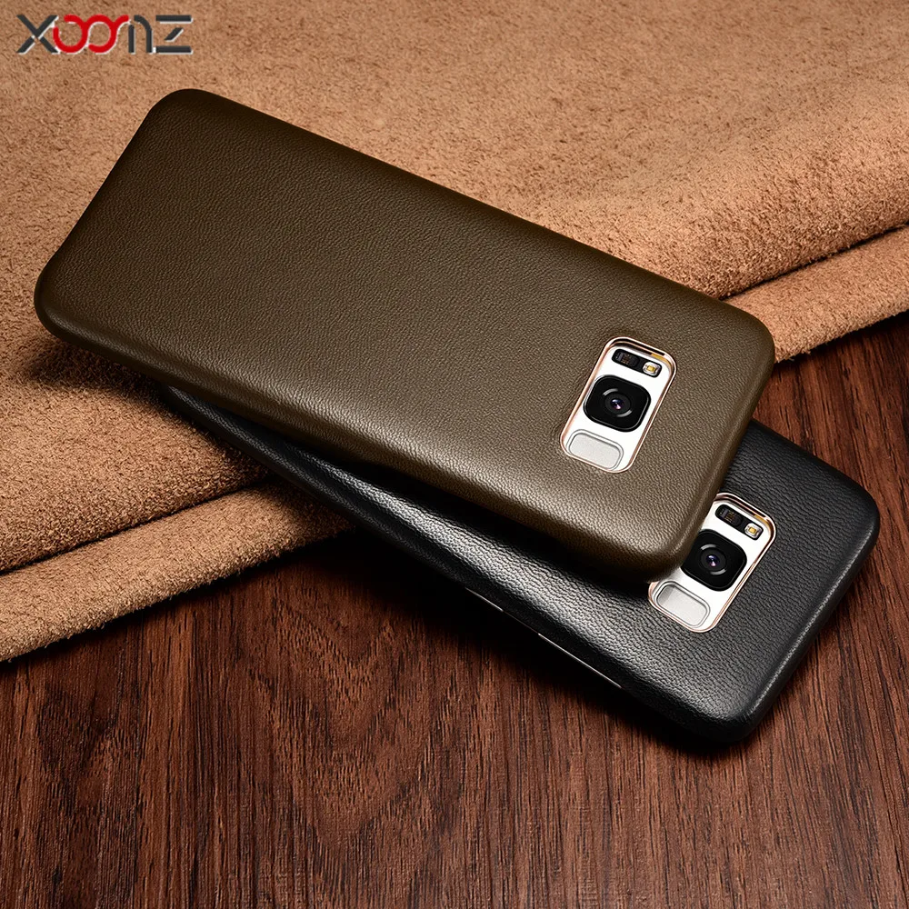 

For Samsung S8 Case Luxury Cute Thin Genuine Leather Hard Slim Armor Protective Back phone Case For Samsung S8 plus Case Cover